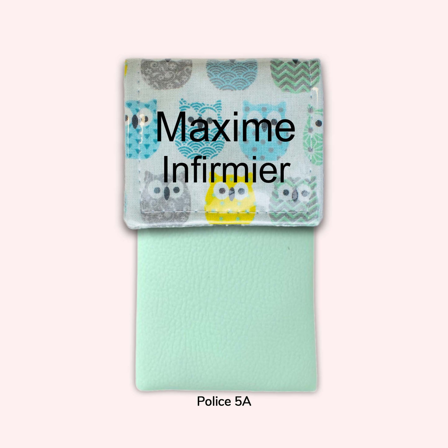 Pochette aimantée Hiboux Menthe