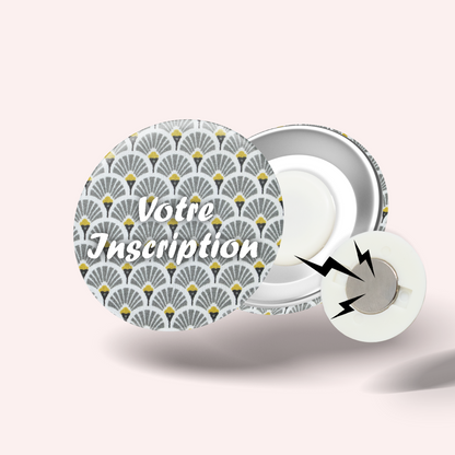 Badge Art Déco Gris