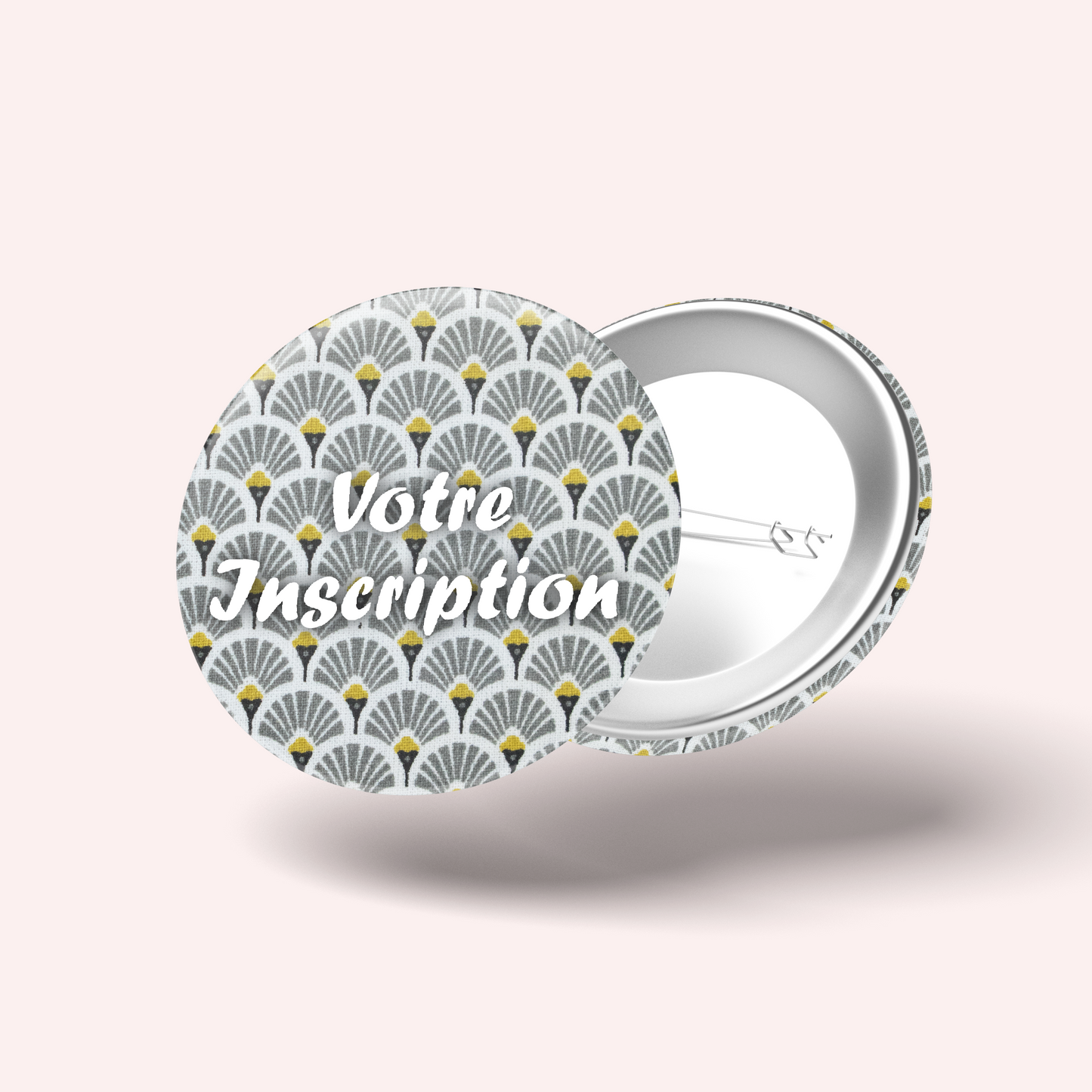 Badge Art Déco Gris