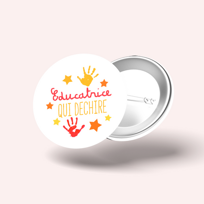 Badge Éducatrice qui déchire 003