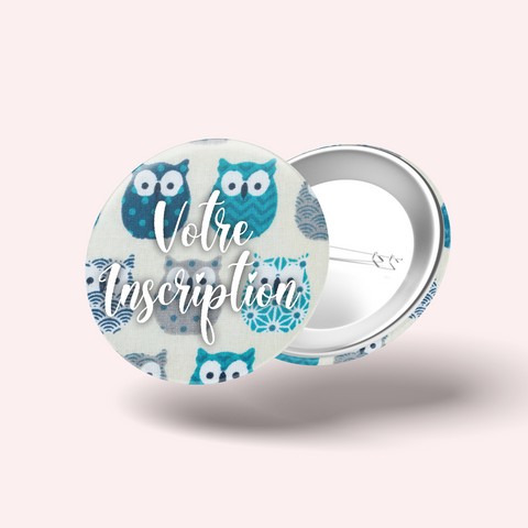 Badge Hiboux Turquoise