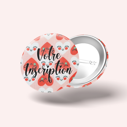 Badge Coeurs Rouge et Blanc