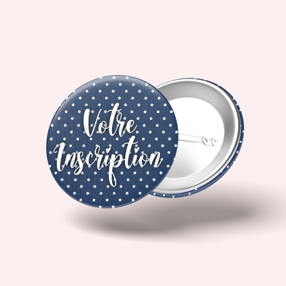 Badge Petits Pois Bleu Marine