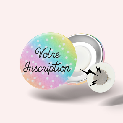 Rainbow Polka Dot Badge