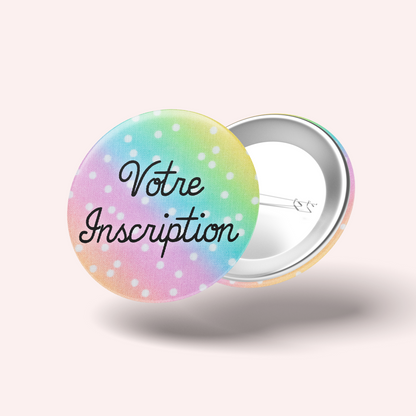 Rainbow Polka Dot Badge