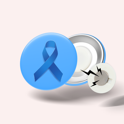 Badge Ruban Bleu (Fibromyalgie, cancer colon et prostate, autisme)