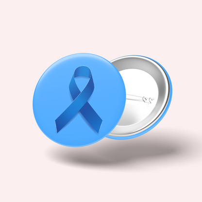 Badge Ruban Bleu (Fibromyalgie, cancer colon et prostate, autisme)