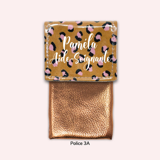 Pochette aimantée Léopard Caramel