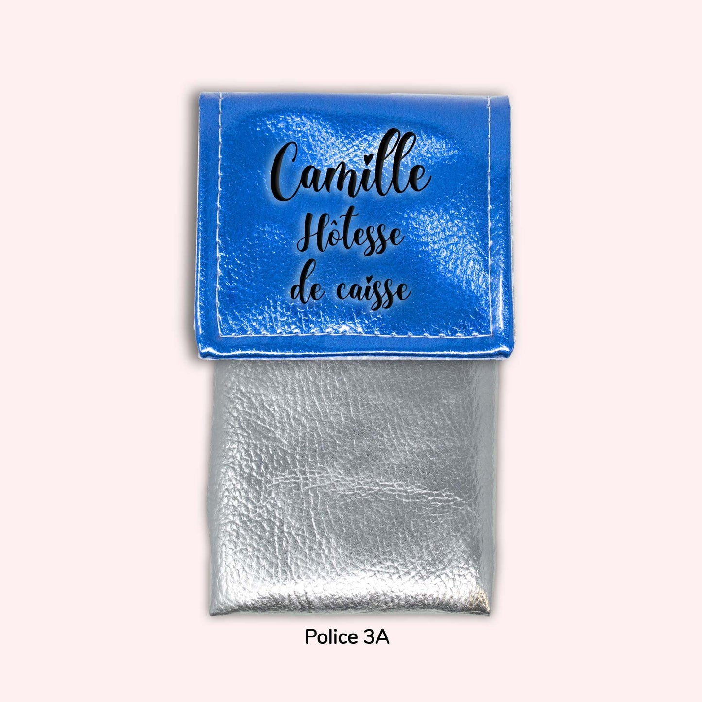 Pochette aimantée Bleu métallisé