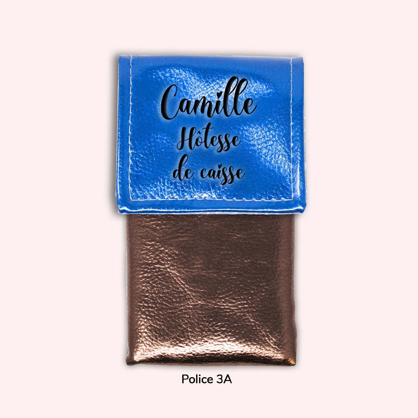 Pochette aimantée Bleu métallisé