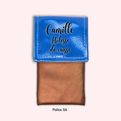 Pochette aimantée Bleu métallisé