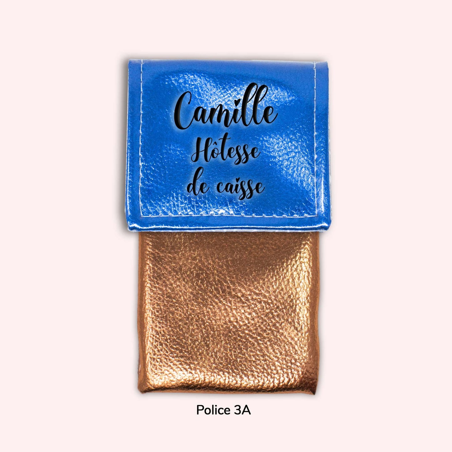 Pochette aimantée Bleu métallisé