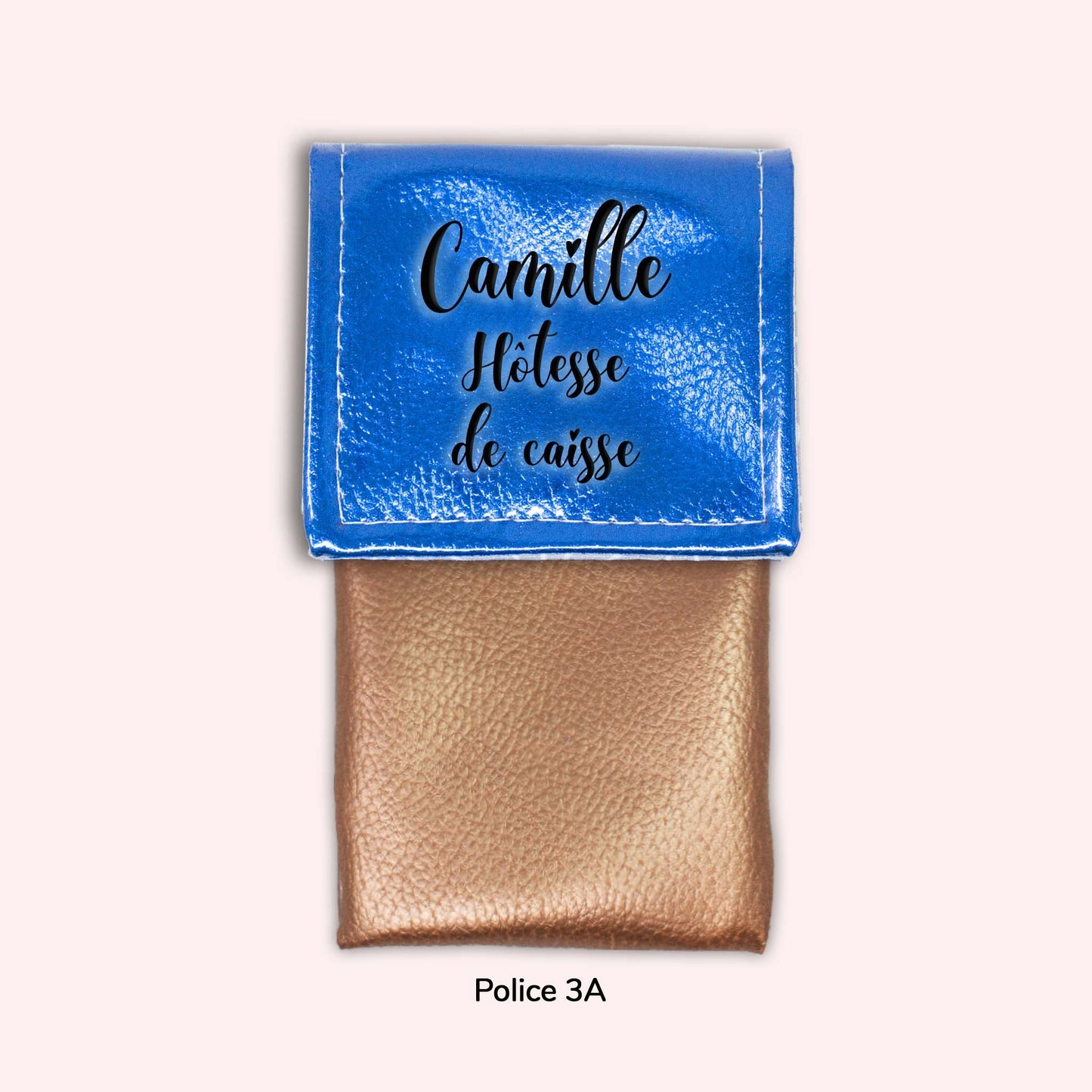 Pochette aimantée Bleu métallisé