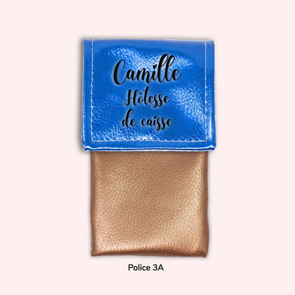 Pochette aimantée Bleu métallisé