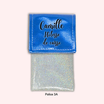 Pochette aimantée Bleu métallisé