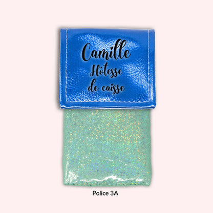 Pochette aimantée Bleu métallisé