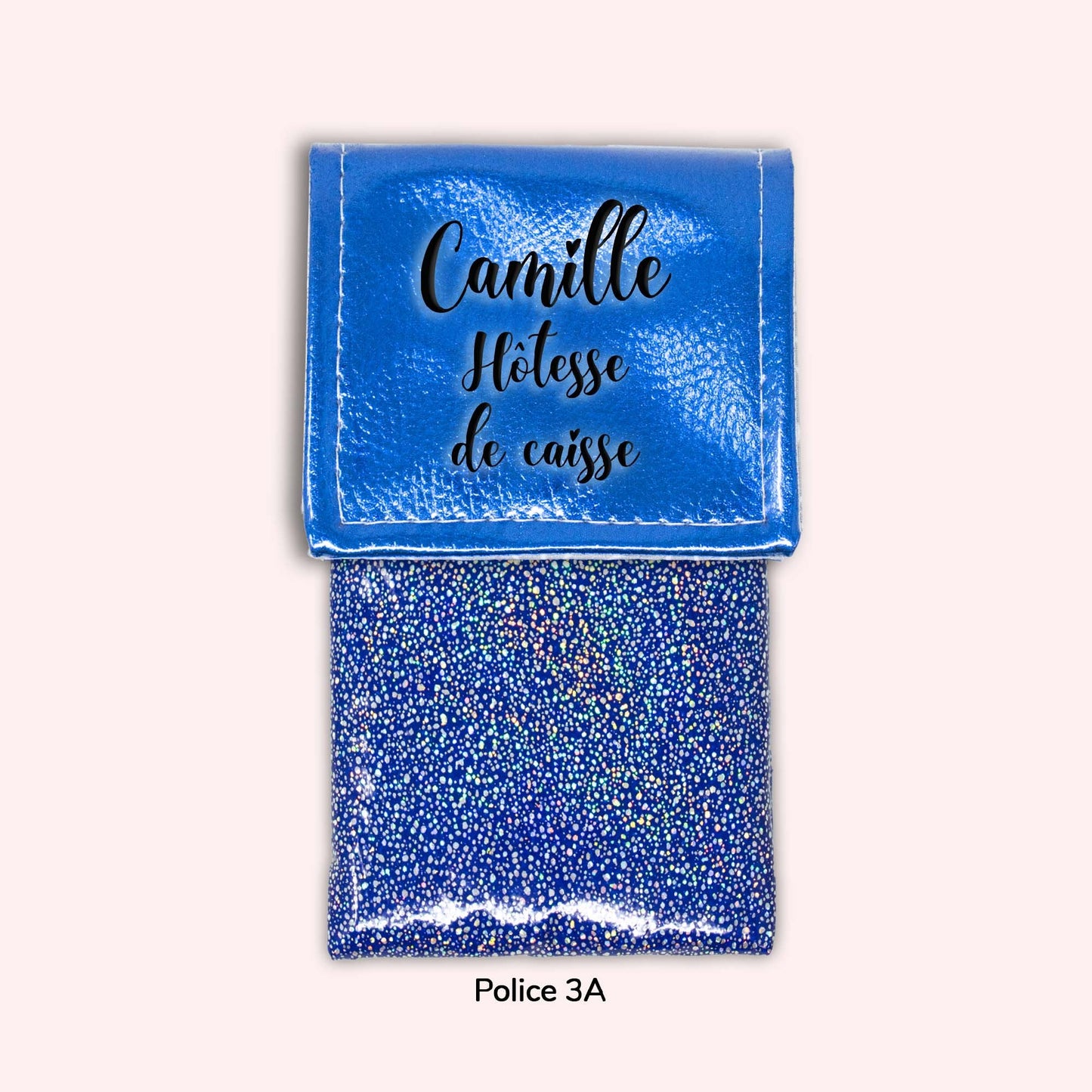 Pochette aimantée Bleu métallisé