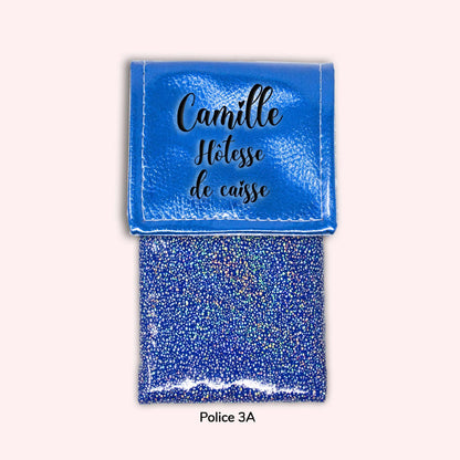 Pochette aimantée Bleu métallisé