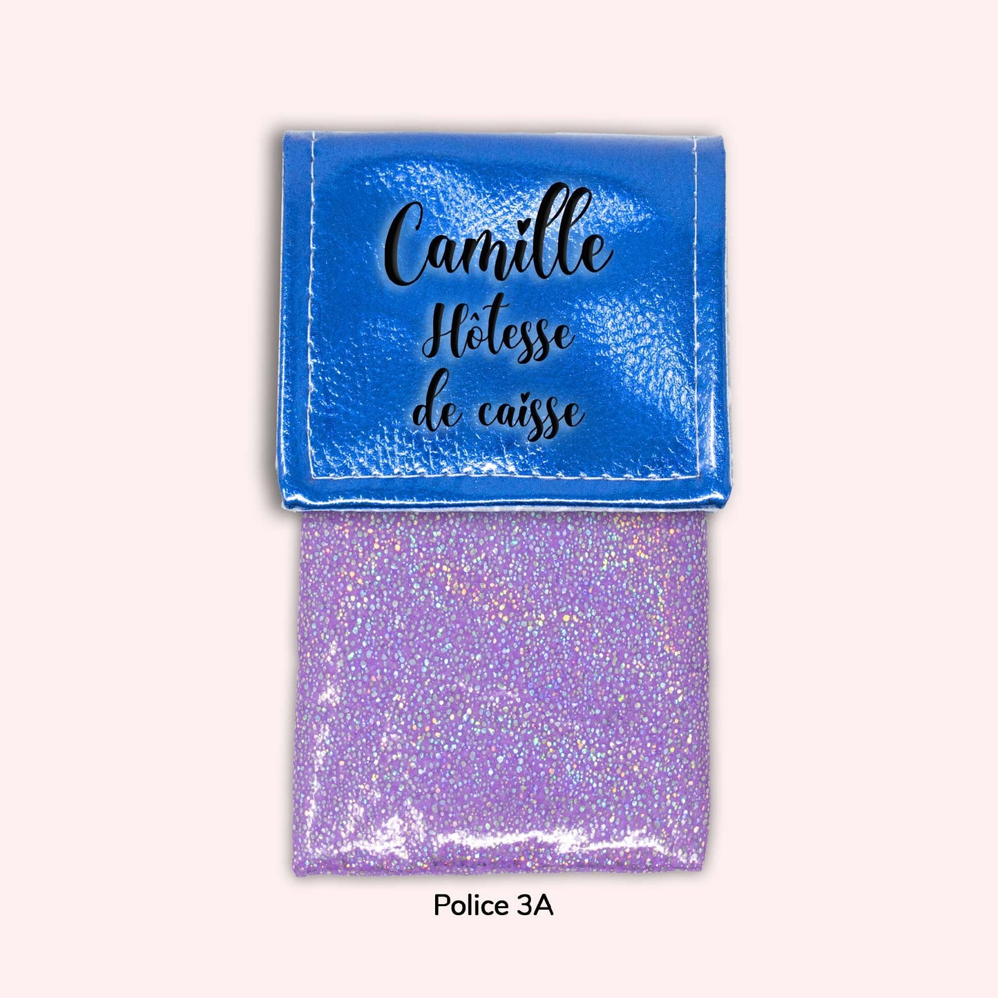 Pochette aimantée Bleu métallisé