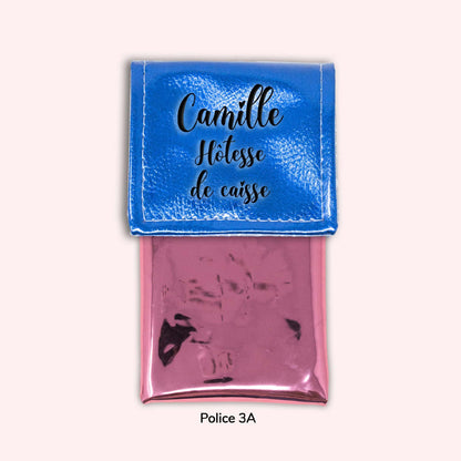 Pochette aimantée Bleu métallisé