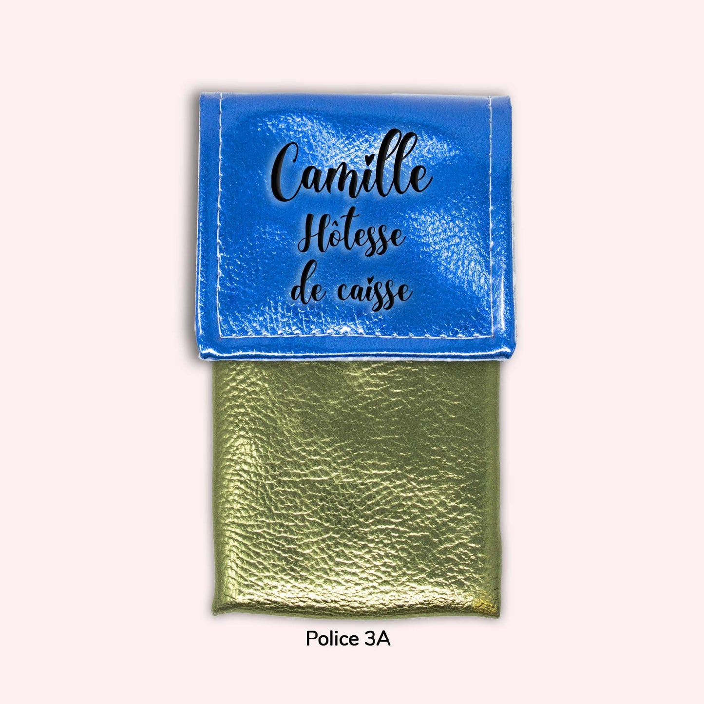 Pochette aimantée Bleu métallisé