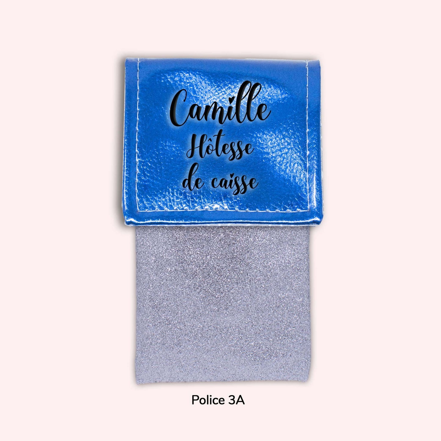 Pochette aimantée Bleu métallisé