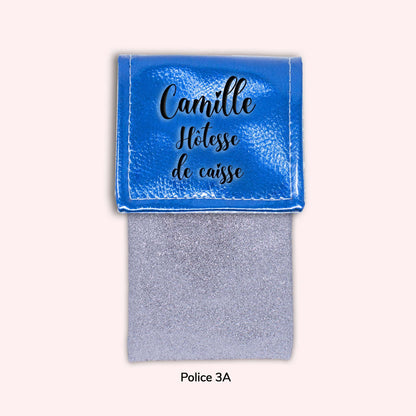 Pochette aimantée Bleu métallisé