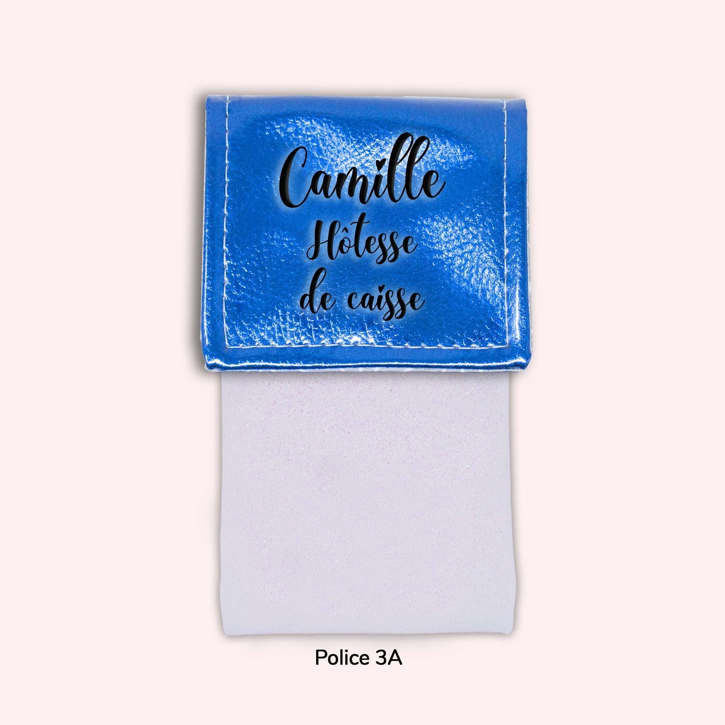 Pochette aimantée Bleu métallisé