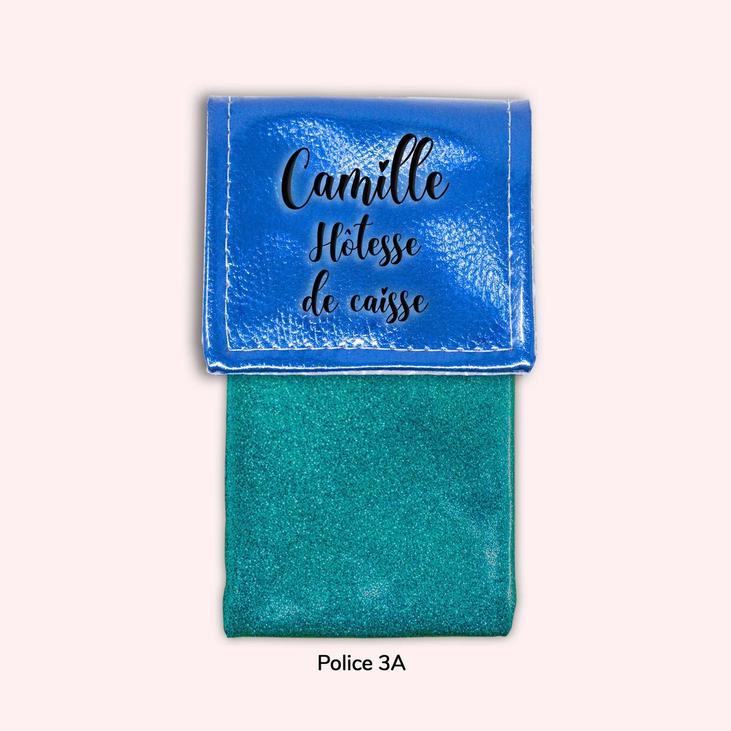 Pochette aimantée Bleu métallisé