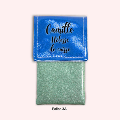 Pochette aimantée Bleu métallisé