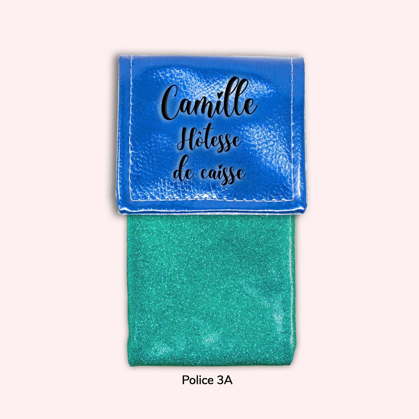 Pochette aimantée Bleu métallisé