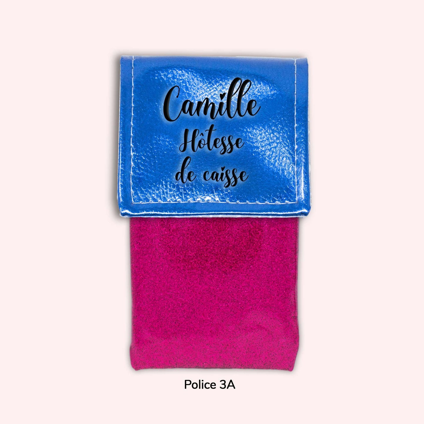 Pochette aimantée Bleu métallisé