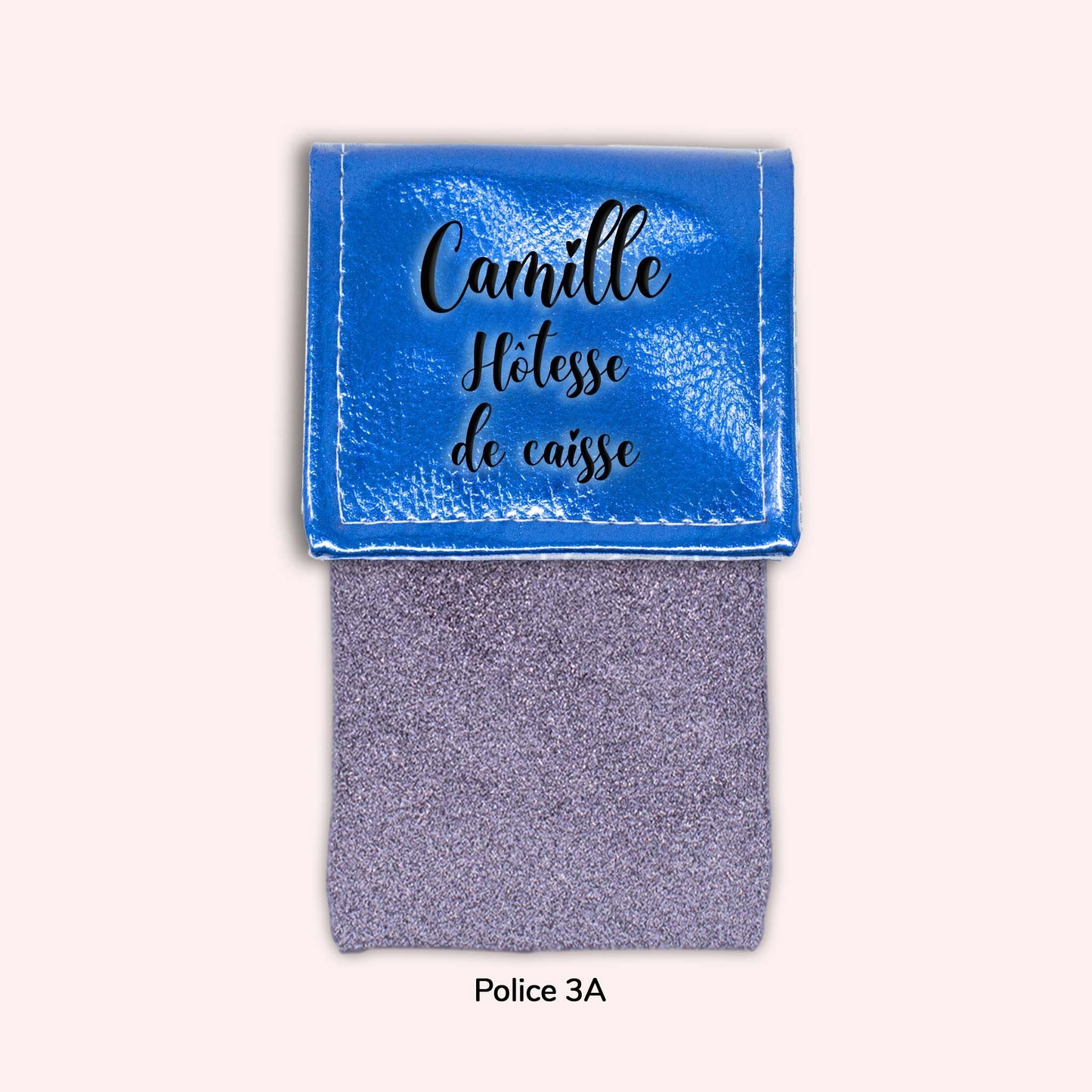 Pochette aimantée Bleu métallisé