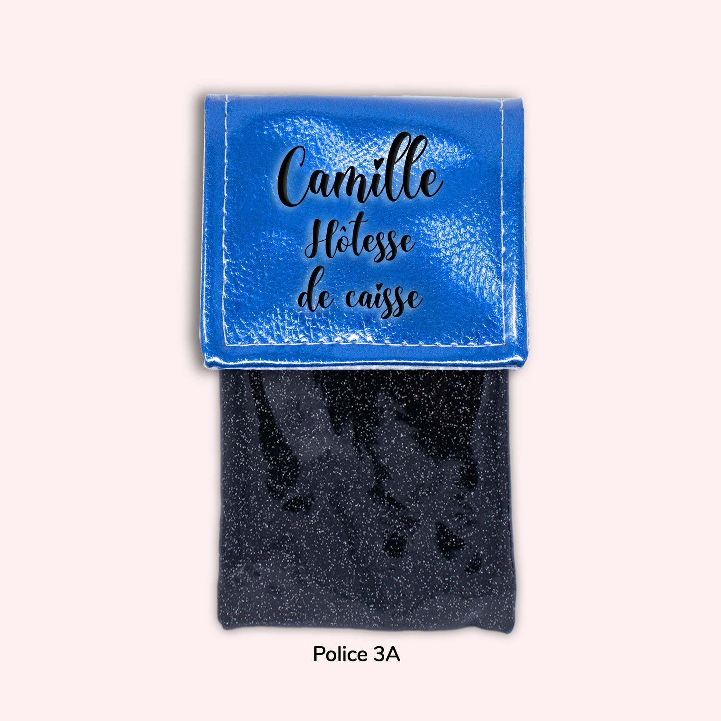 Pochette aimantée Bleu métallisé