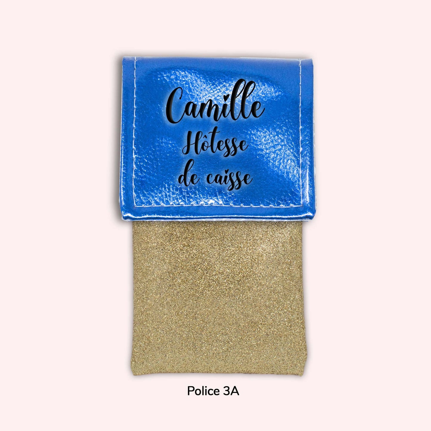 Pochette aimantée Bleu métallisé