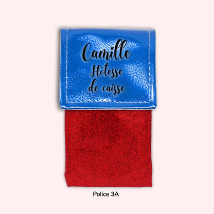 Pochette aimantée Bleu métallisé