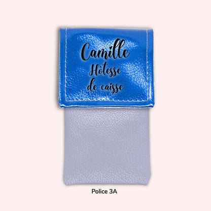 Pochette aimantée Bleu métallisé