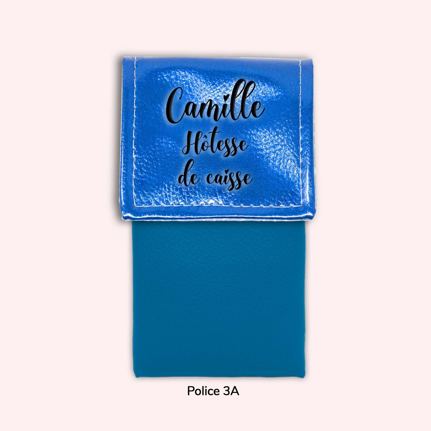 Pochette aimantée Bleu métallisé