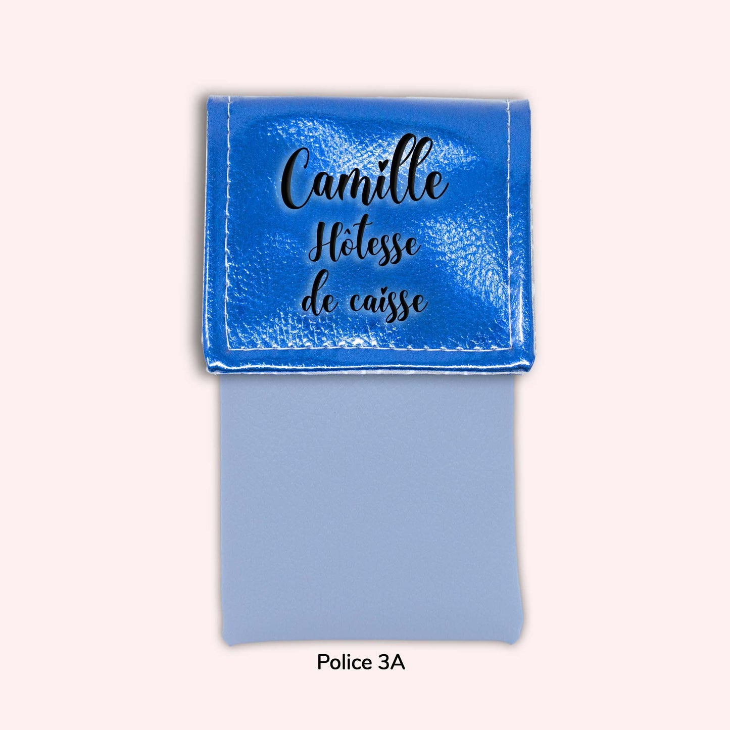 Pochette aimantée Bleu métallisé