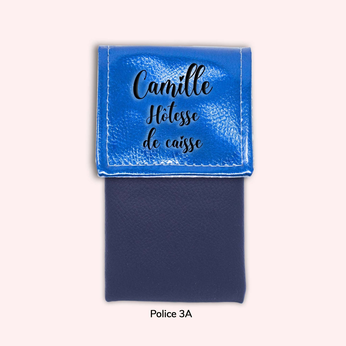 Pochette aimantée Bleu métallisé