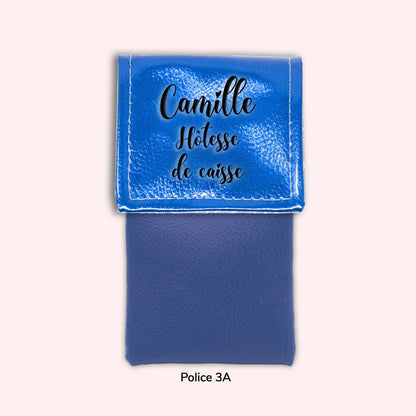 Pochette aimantée Bleu métallisé