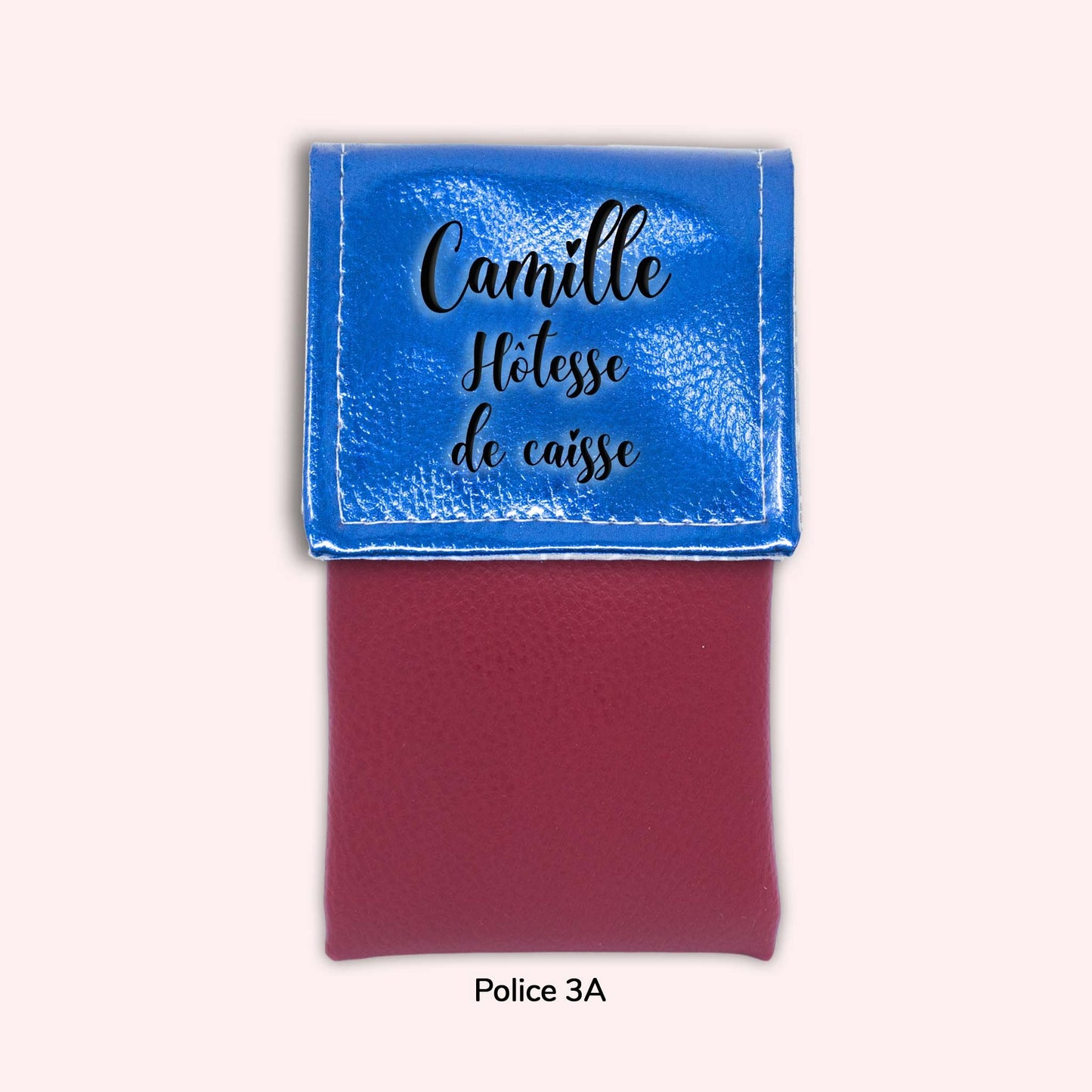 Pochette aimantée Bleu métallisé