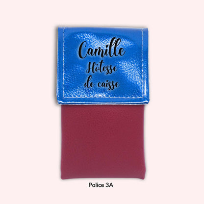 Pochette aimantée Bleu métallisé