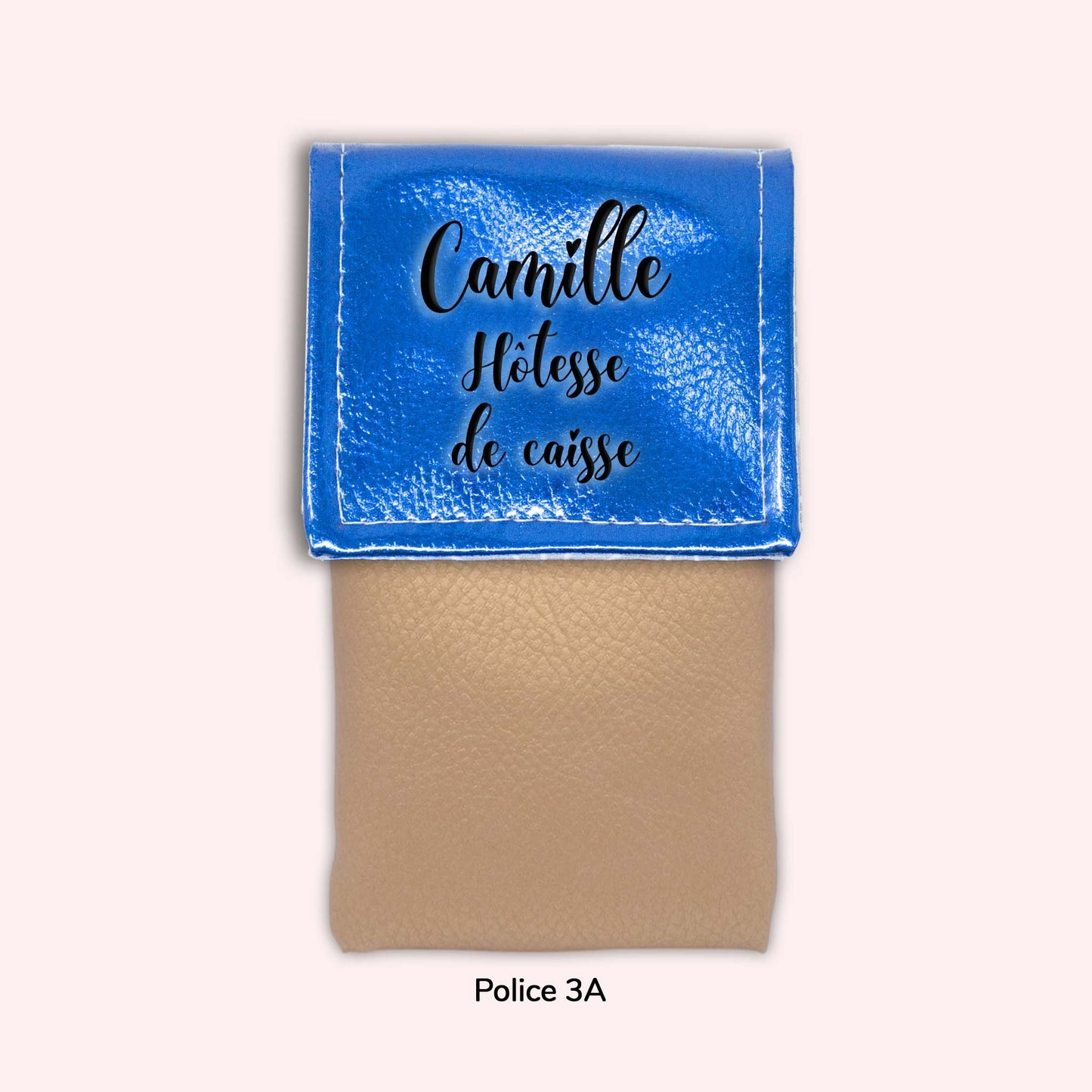 Pochette aimantée Bleu métallisé