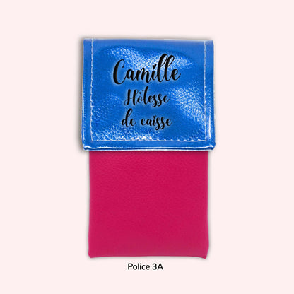 Pochette aimantée Bleu métallisé