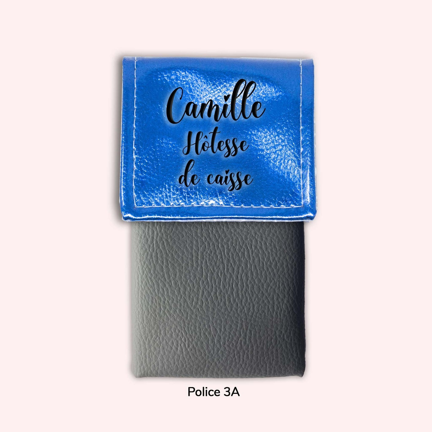 Pochette aimantée Bleu métallisé