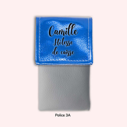 Pochette aimantée Bleu métallisé