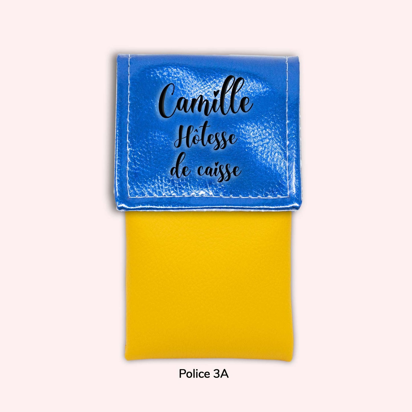 Pochette aimantée Bleu métallisé