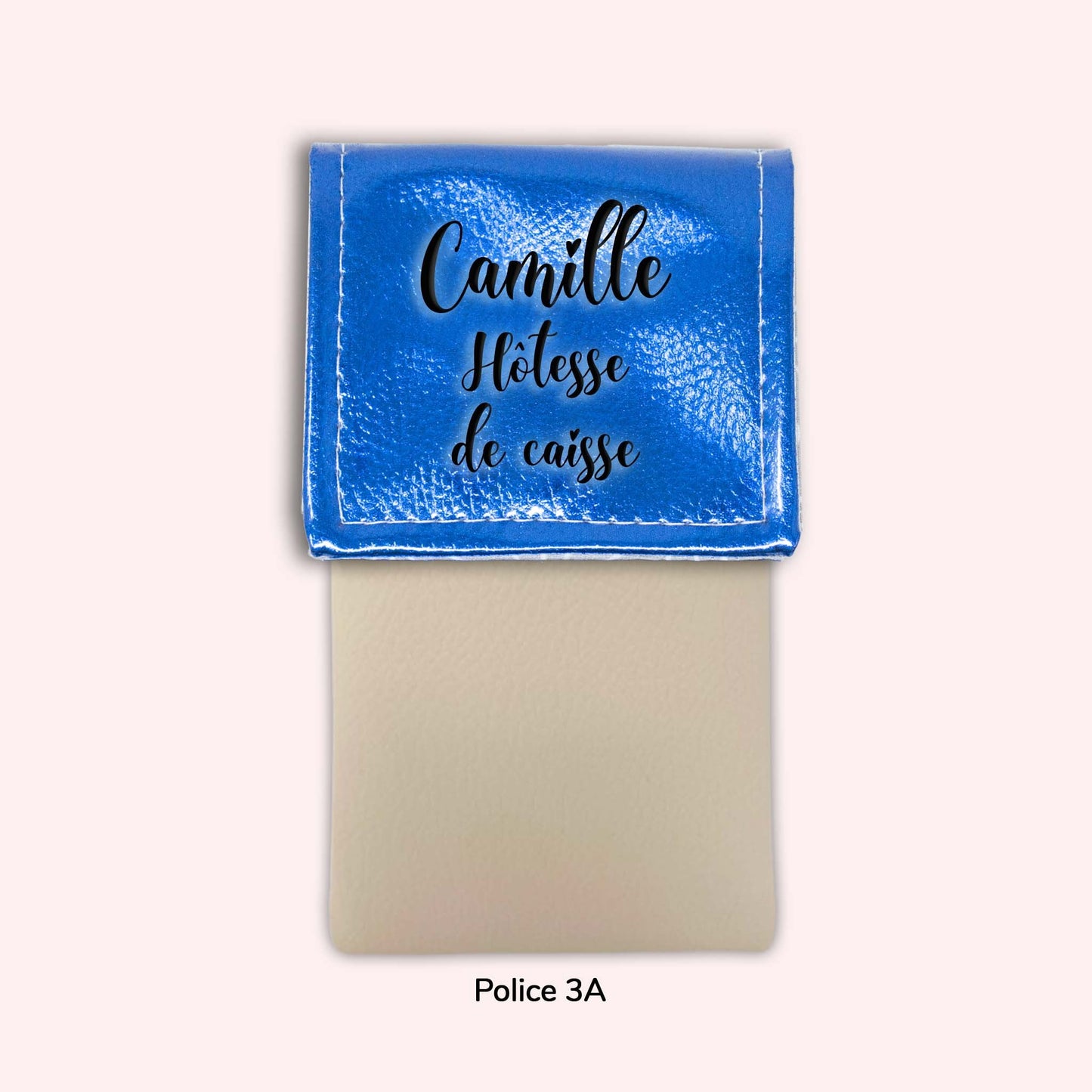 Pochette aimantée Bleu métallisé