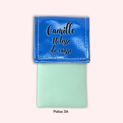 Pochette aimantée Bleu métallisé